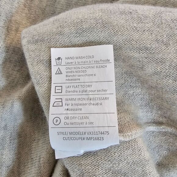 Vince Double V Wool Blend Sweater in Heathered Beige Size Small - Picture 9 of 9